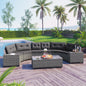8-Pieces Outdoor Wicker Round Sofa Set