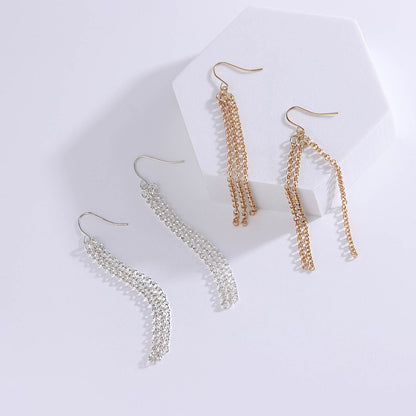Simple Golden Chain Earrings - Stylish Minimalist Drop Earrings