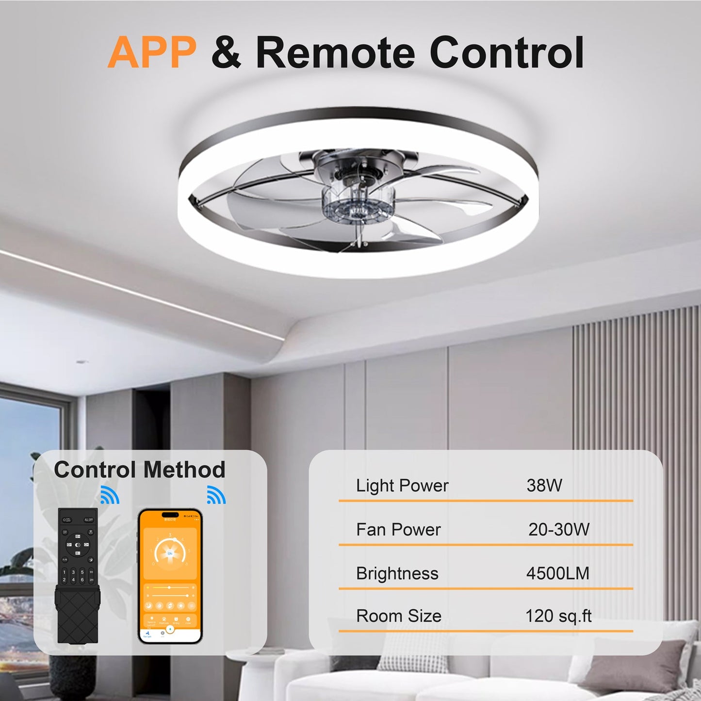 Ultra-Thin Modern LED Ceiling Fan