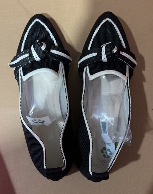 Fashion Pointed Toe Bow Flat Shoes For Women Lying Woven Slip-on Breathable Shoes Summer