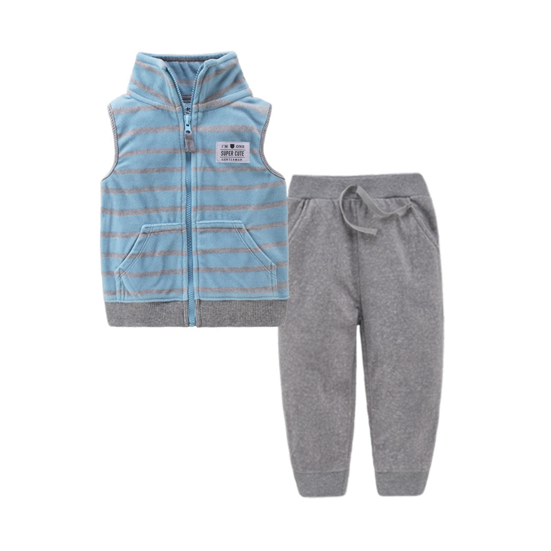 Children's vest two-piece baby cardigan vest set