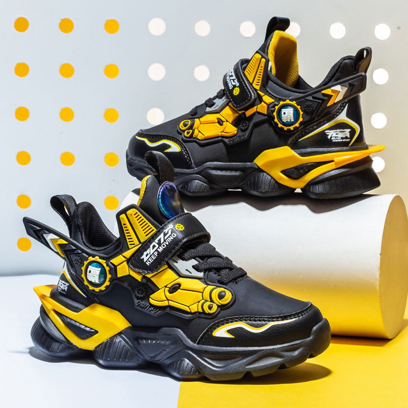 Mesh Cartoon Leather Trendy Boys' Shoes