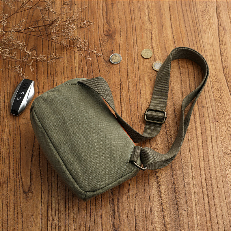 Minimalist Niche Artistic Street-Style Vintage Pure Cotton Canvas Crossbody Bag