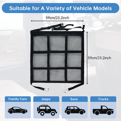 Dog Car Barrier For Sedans SUVs Trucks, Double-Layer Mesh, Easy Install
