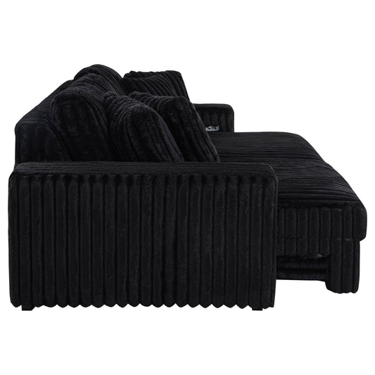 Clifford - Upholstered Dual Power Chaise Sofa - Black