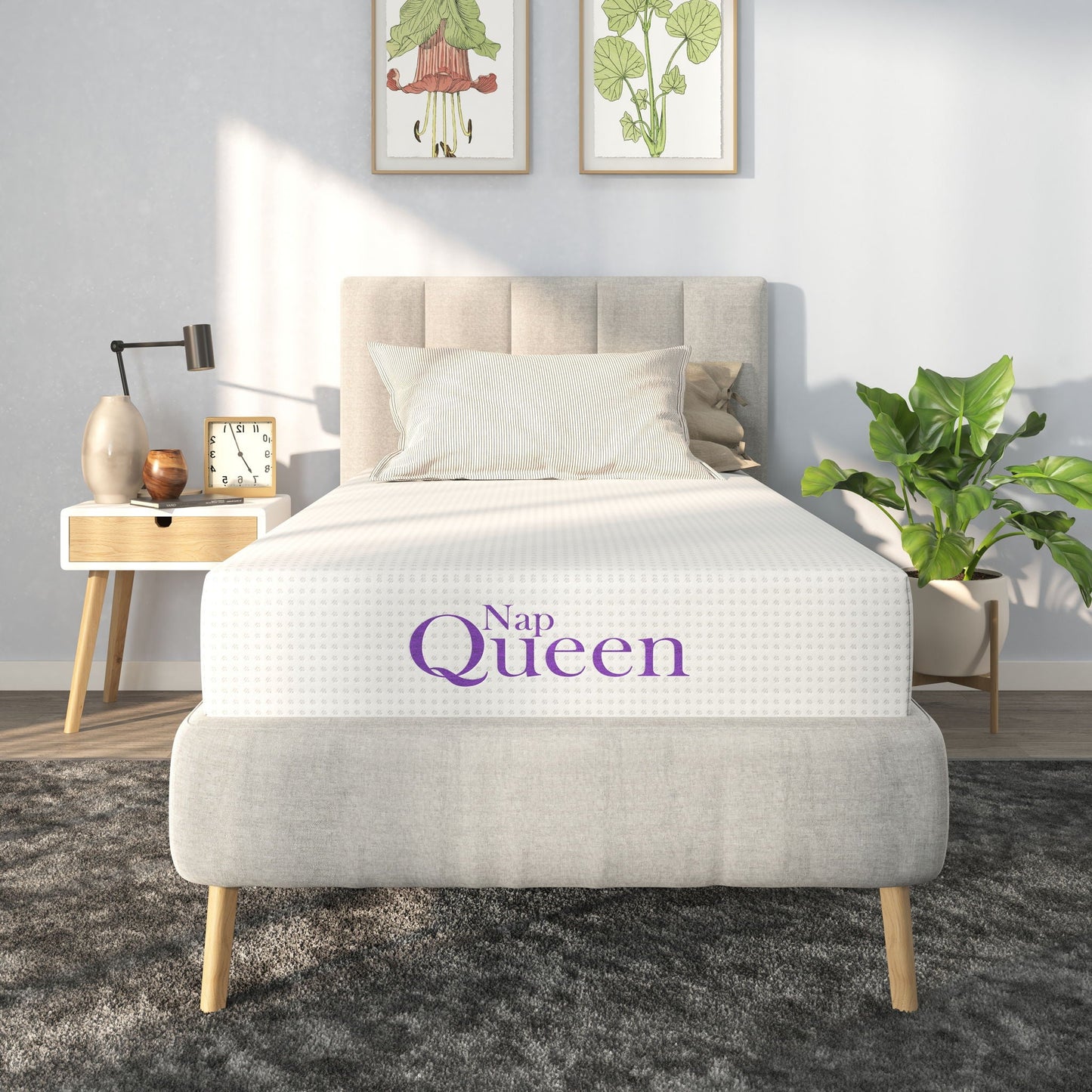 8" Memory Foam Mattress With Charcoal Infusion And Silky Mesh Cover