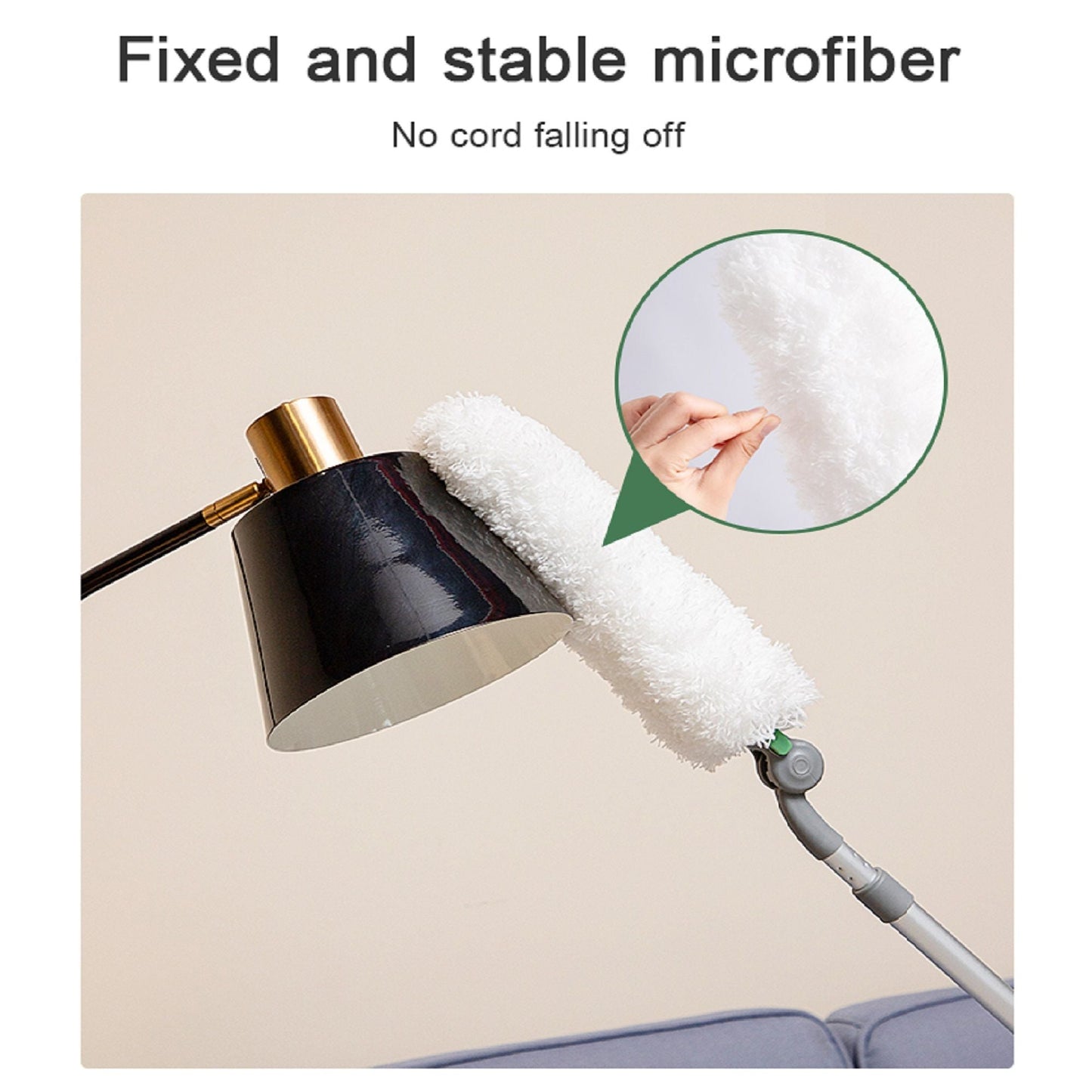 Long Handle Duster With Extension Bar, Home Dust Collector - White
