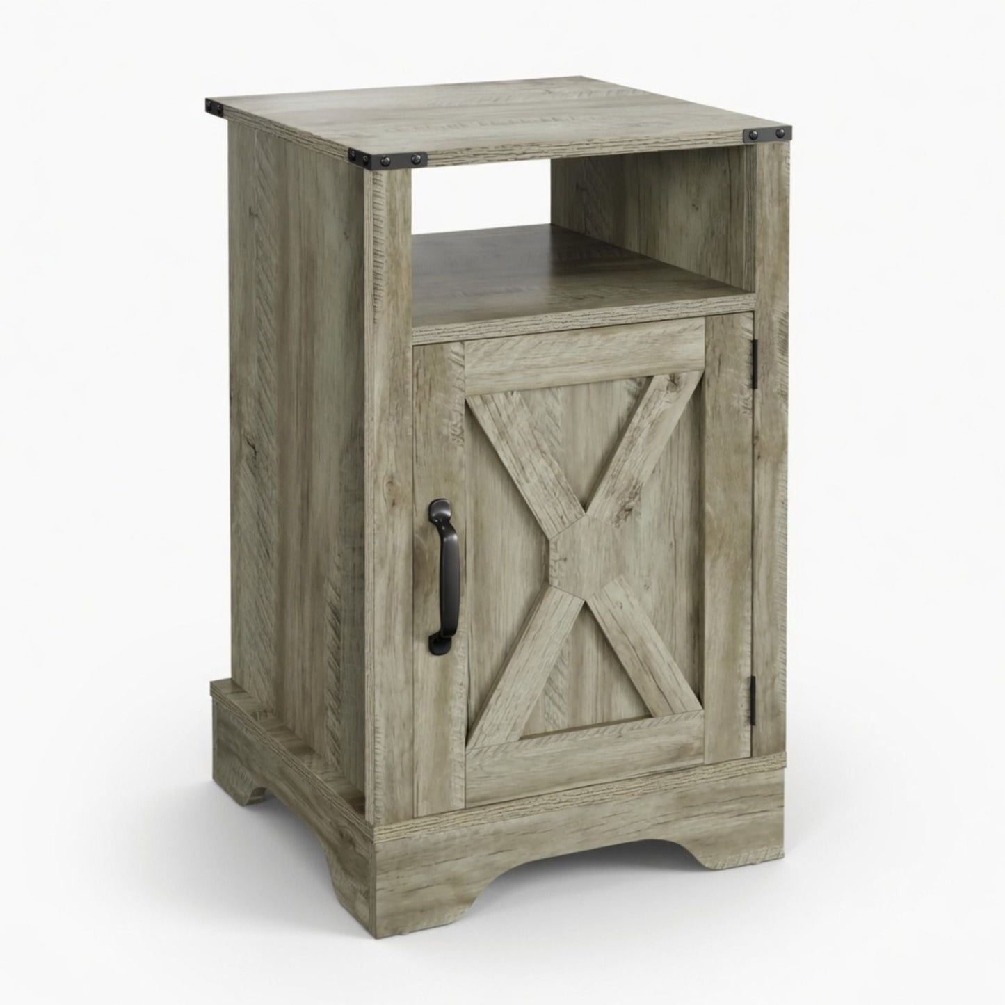 Farmhouse Nightstand, Charging Station & Storage