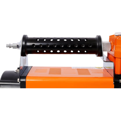 Heavy Duty 12V Air Compressor, Tire Inflator With Pressure Gauge, Compact Size - Black / Orange