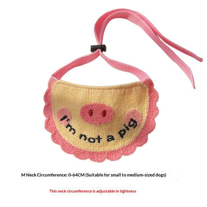 Pet-style Lace-up Embroidered Cat Bib