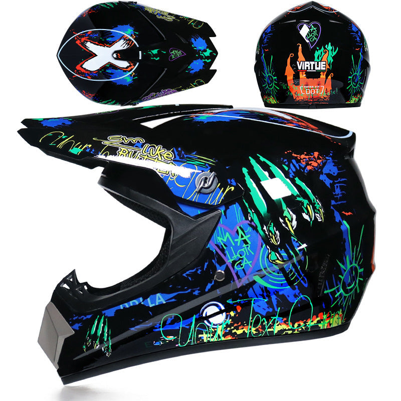 Youth Off-Road Motorcycle Helmet - [green] | Lightweight Motocross Full Face Shield for Dirt Bike & ATV