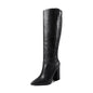Knee High Boots Women High Heel Casual Shoes Pointed Toe Solid Color Autumn Winter Western Boots Women