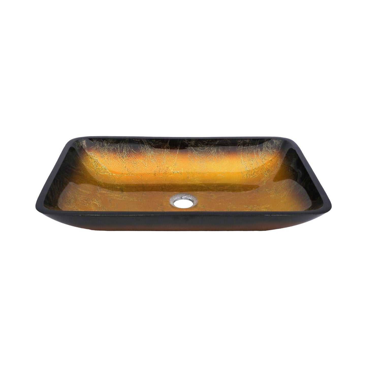 Gradient Tempered Glass Vessel Sink With Pop-Up Drain