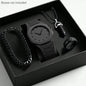 Mens Quartz Watch Necklace Bracelet Set