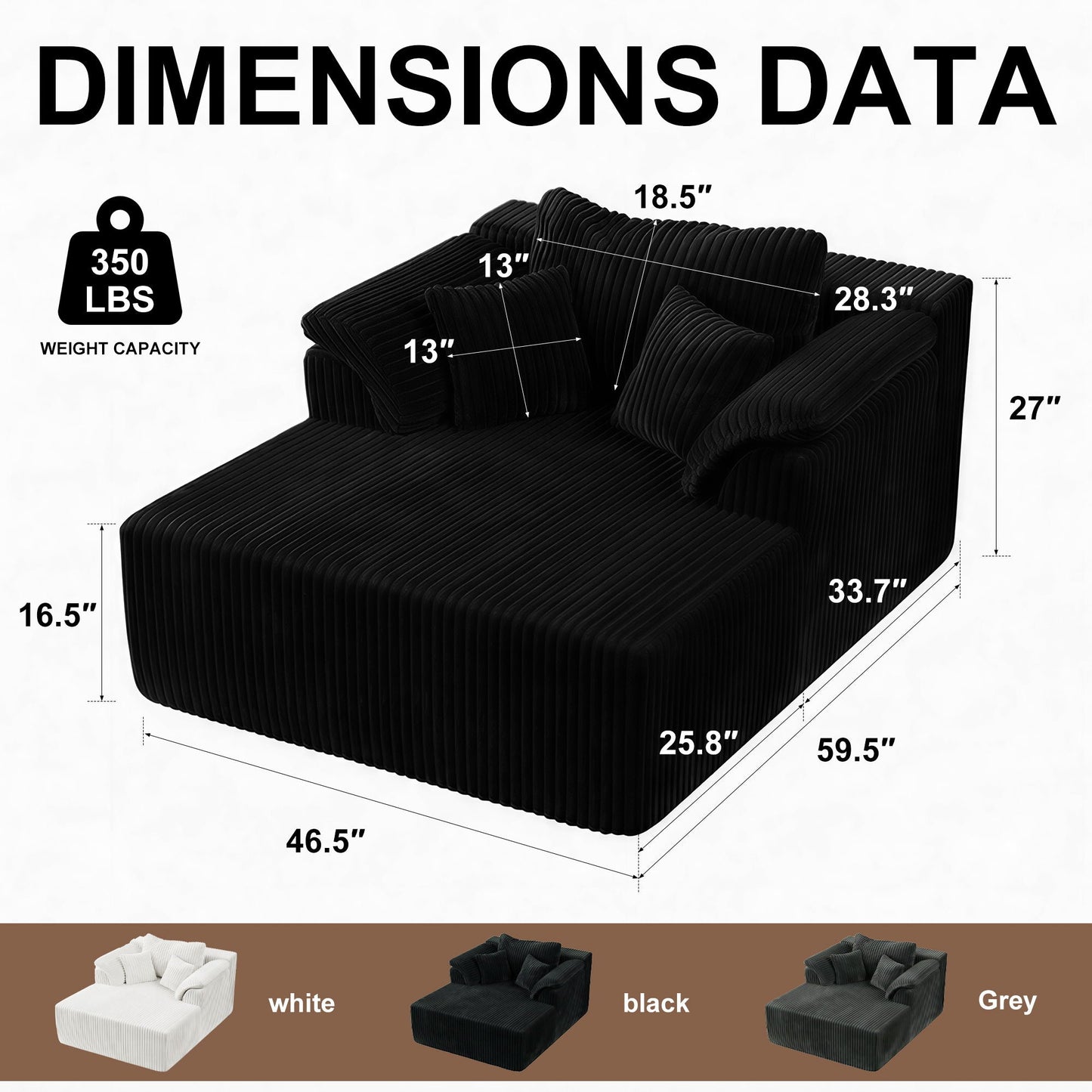 Chaise Lounge Chair, Deep Seat Sleeper Couch For Living Room