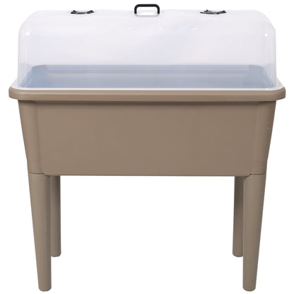 Raised Garden Bed with Ventilated Transparent Greenhouse Lid