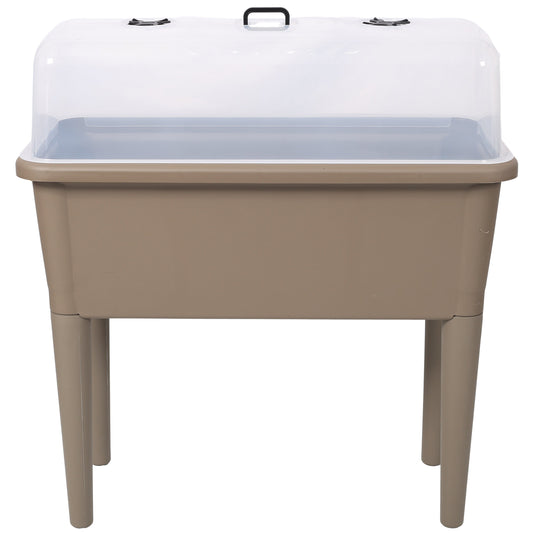 Raised Garden Bed with Ventilated Transparent Greenhouse Lid
