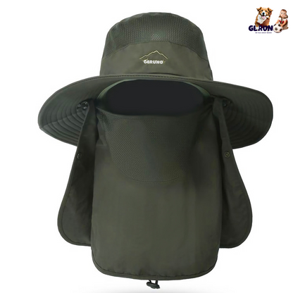 Fishing Bucket Hat Wide Brim Breathable Unisex Hat Sunlight-proof Removable Neck Face Fishing Cap For Fishing Hiking Traveling