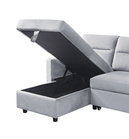 Ivy - Reversible Sleeper Sectional Sofa With Storage Chaise And Side Pocket