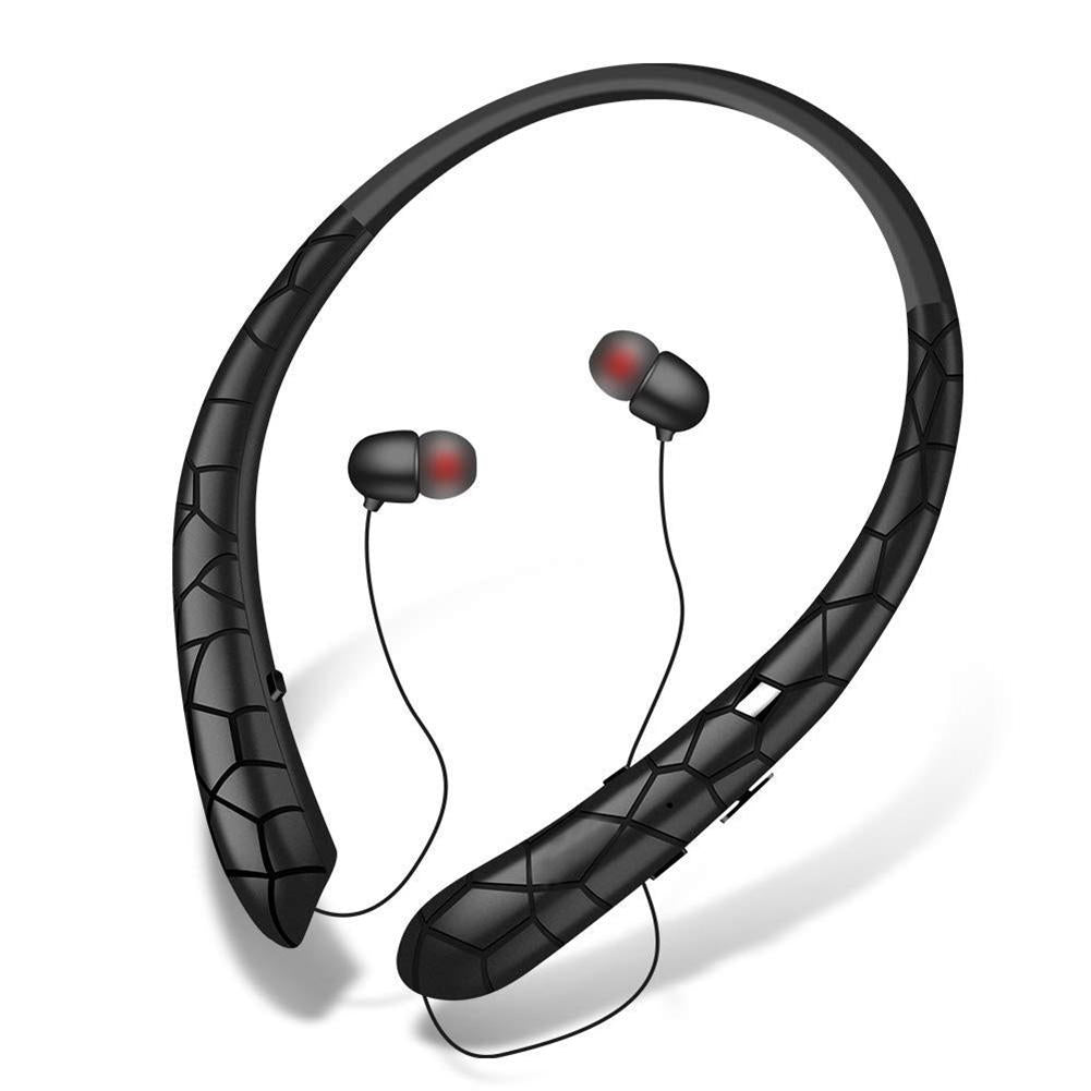 Sports Bluetooth Neckband Headphones with Retractable Wire for Handsfree Calls and Stereo Sound