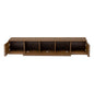 TV Stand for TVs, Entertainment Center with Cable Management and Soft Closing Hinges - Walnut