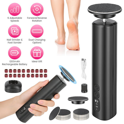 Electric Foot Callus Remover & Nail Grinder with 40 Sanding Discs