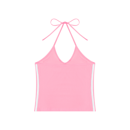 Loki & Ivy Women's Color Block Halter Crop Tank Top