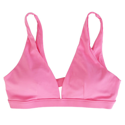 Women Deep V-Neck Sports Bras U-Shaped Back Sport Bras Padded StrappyÊCrop Open Back Low Impact Bras SexyÊFitnessÊTank Tops with Removable Pads for Gy