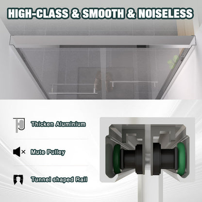 Premium Aluminum Frame Double Sliding Shower Door