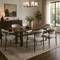 7 Pieces Modern Oval Dining Set, Rustic Farmhouse Solid Wood Kitchen Table Set for 6