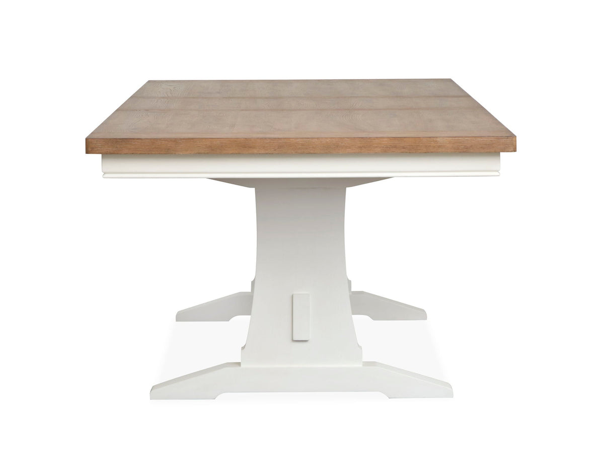 Kingston - Extendable Trestle Dining Table - Whisper White And Cerused Nutmeg
