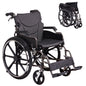 Lightweight Foldable Manual Wheelchair for Adults with Double Brakes