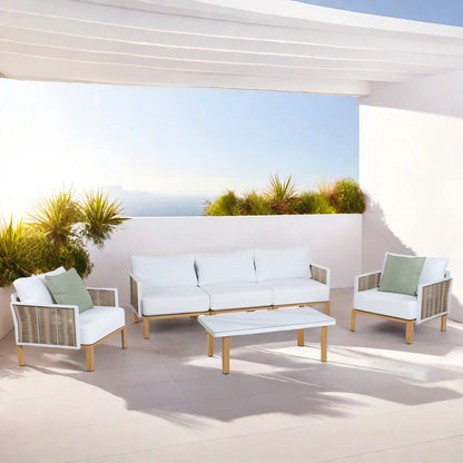 Vine - 4 Piece Outdoor Conversation Set - White