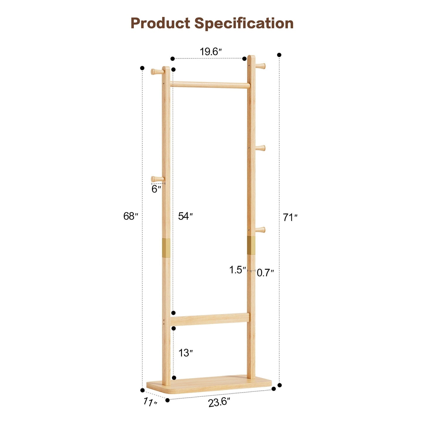 Solid Wood Simple Hat Rack