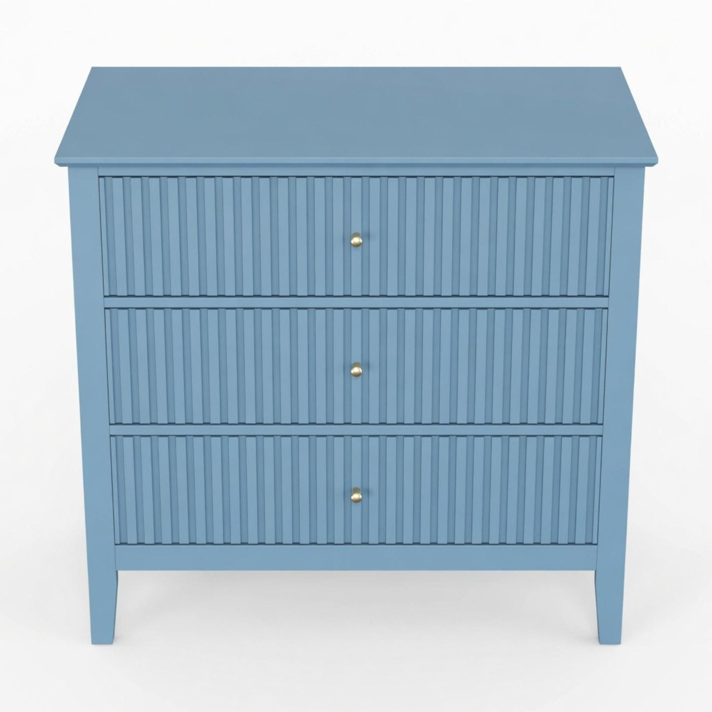 Fluted 3 Drawer Nightstand With Soft Close Slides