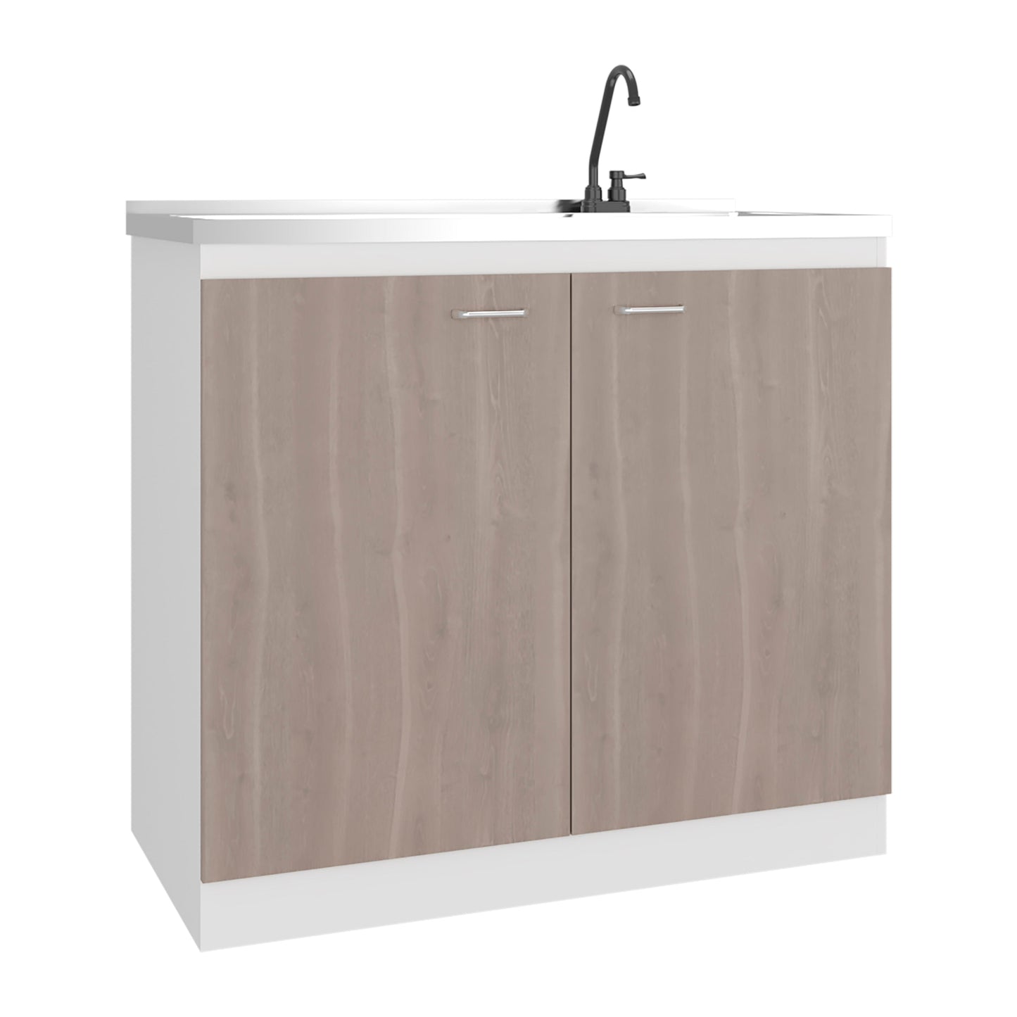 Salento Freestanding Sink, Double Door Cabinet, Two Shelves