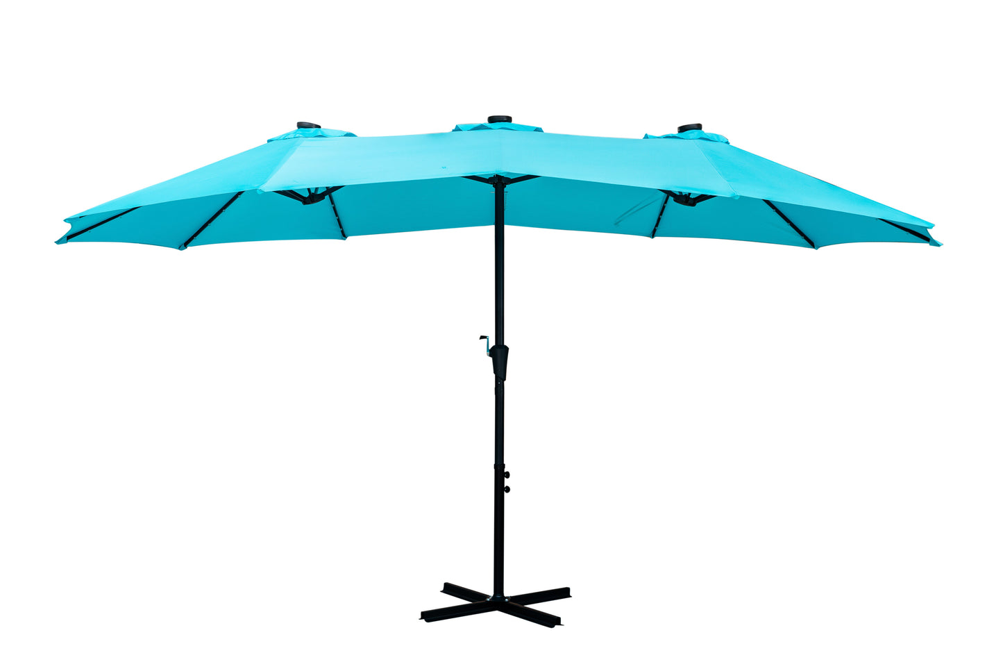 Ainfox 15 x 8.8' Outdoor Double-Sided Market Patio Umbrella Solar Lighted 48 Led Light - Base is not included