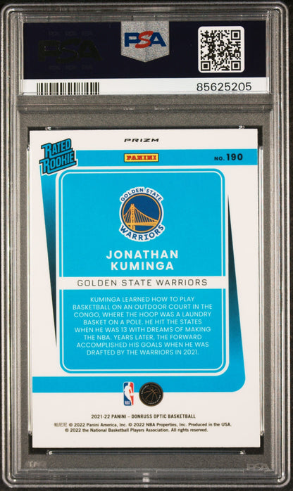 Graded 2021 Panini Donruss Optic Jonathan Kuminga #190 Fanatics Box Set Rookie RC Basketball Card PSA 10 Gem Mint