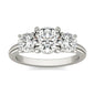3 CTW AGI Certified Lab Grown Diamond (G-VS) Three Stone Engagement Ring in of 14K Gold