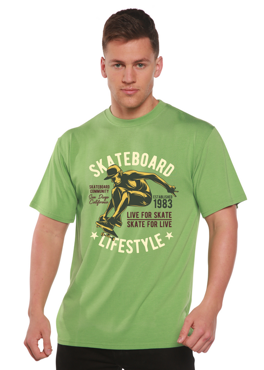 Skateboard Lifestyle Men's Bamboo Viscose/Organic Cotton Short Sleeve Graphic T-Shirt