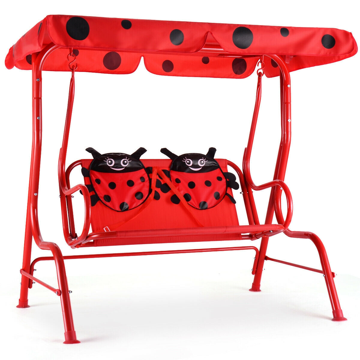 Kids Patio Swing with Canopy - 2 Person Outdoor Bench
