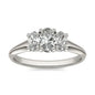 1 CTW Oval Lab Grown Diamond Three Stone Engagement Ring 14K White Gold (G-VS)