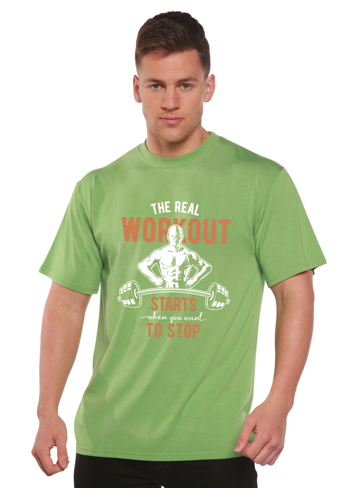 The Real Workout Men's Bamboo Viscose/Organic Cotton Short Sleeve Graphic T-Shirt