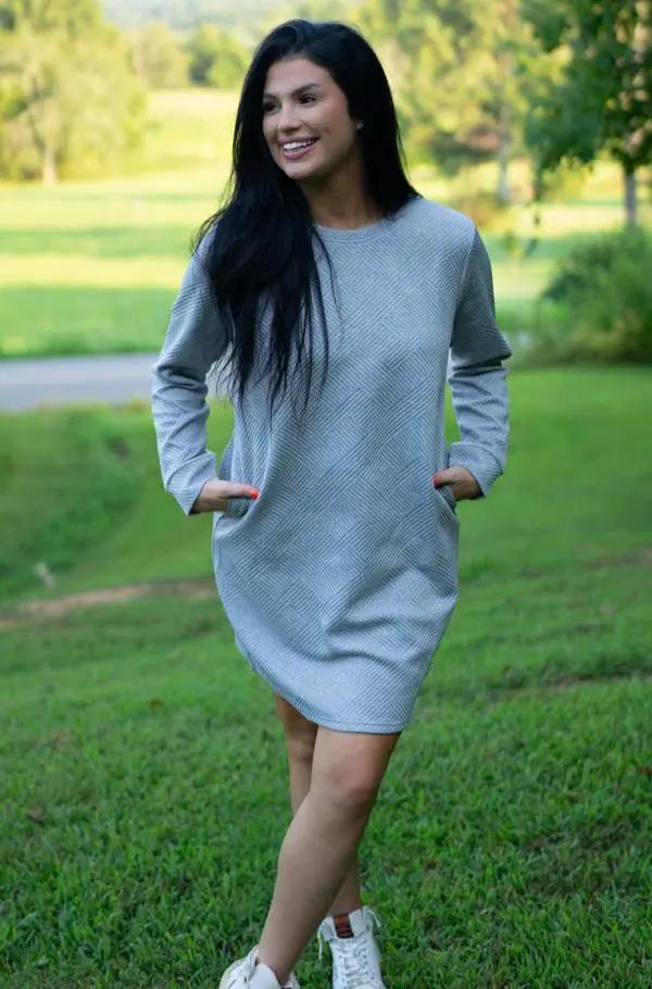 Mini Dress - Textured H-Line - Daily Women's