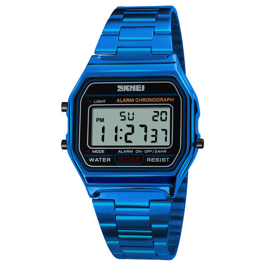 New Digital Men Luxury Retro Men's Sport Wristwatch Fashion Stopwatch Electronic Watches For Mens With  Alarm Clock