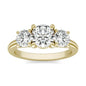 3 CTW AGI Certified Lab Grown Diamond (G-VS) Three Stone Engagement Ring in of 14K Gold