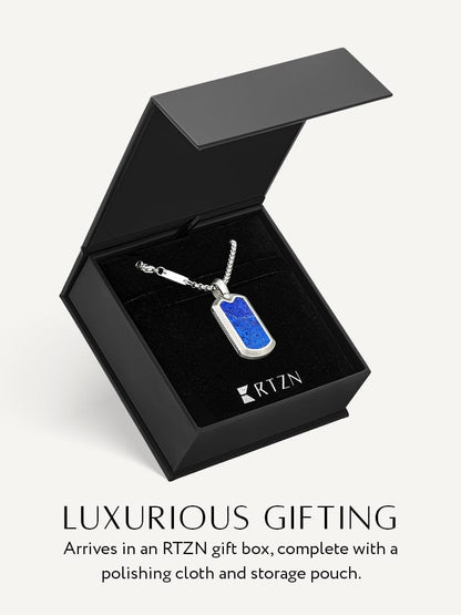 Lapis Lazuli Dog Tag Pendant Necklace