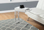 Accent Table, C-Shaped Glossy Contemporary & Modern - White