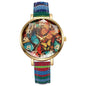 Round Floral Design, Multicolored, Versatile Casual Quartz Watch