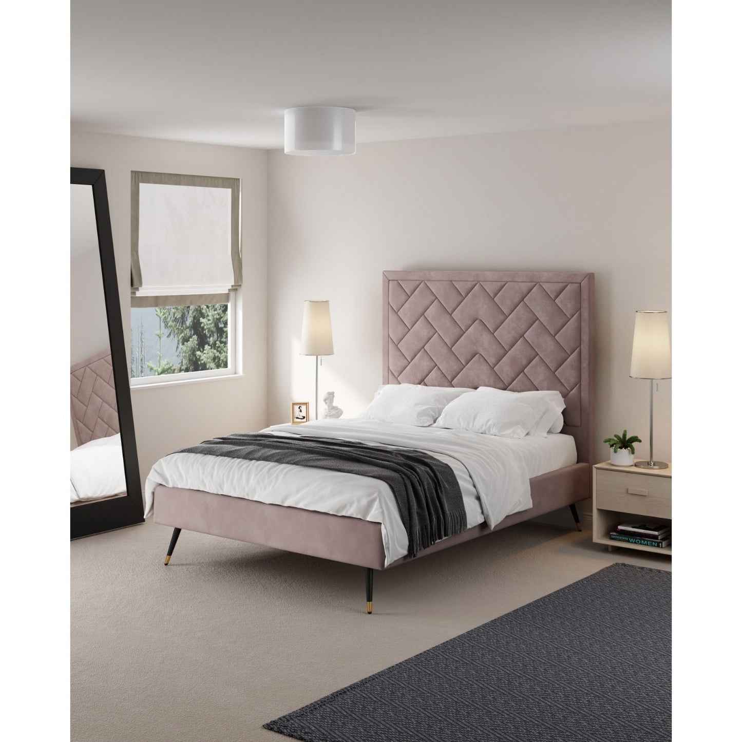 Crosby - Bed With Upholstered Headboard And Slats